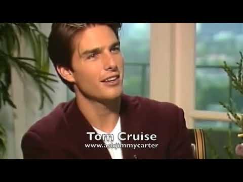 Tom Cruise with Jimmy Carter talking about breaking a leg...meeting fans...running his career