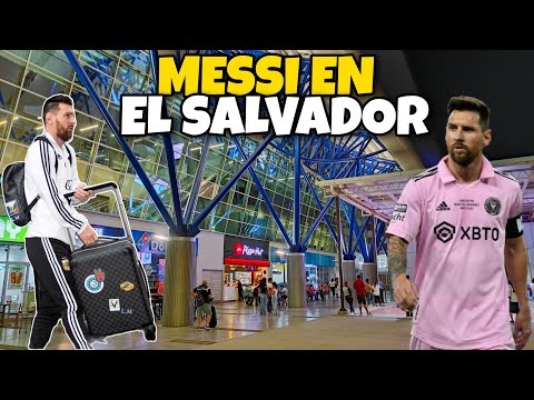 ESPERANDO A MESSI EN EL AEROPUERTO DE EL SALVADOR