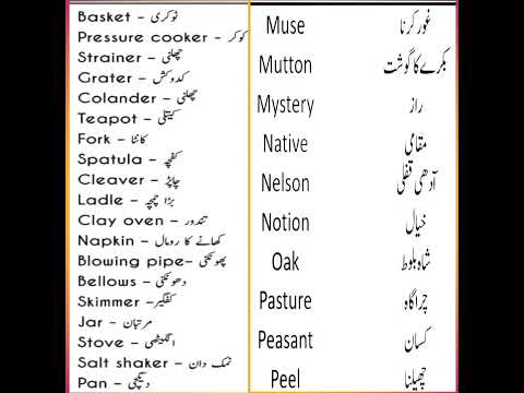 300 essential English  words through urdu translation