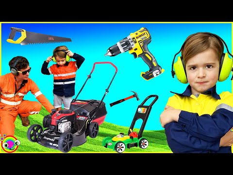 Best Lawn Mower Yardwork Tools 🔨Video for Kids | BLiPPi Toys | min min playtime