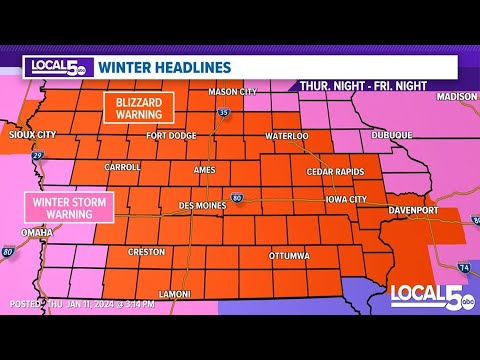 LIVE RADAR | Blizzard Warning in effect as heavy snow, wind slam Iowa