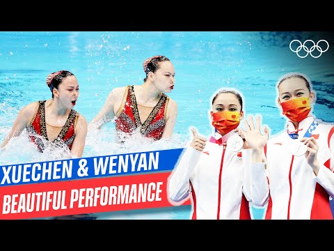 Team China's beautiful Artistic Swimming duet free routine! 🇨🇳