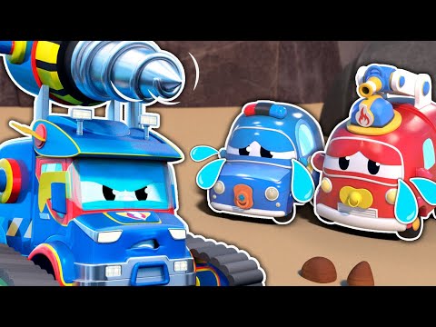 Oh no! The babies are trapped! Super DRILL in the Scary Cave | Cars &amp; Trucks Rescue for Kids