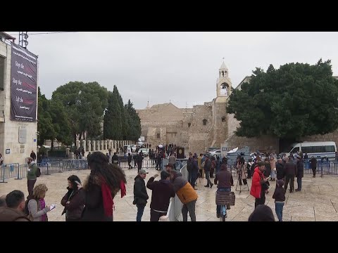 Palestinian flag marched through Bethlehem in solidarity with Gaza