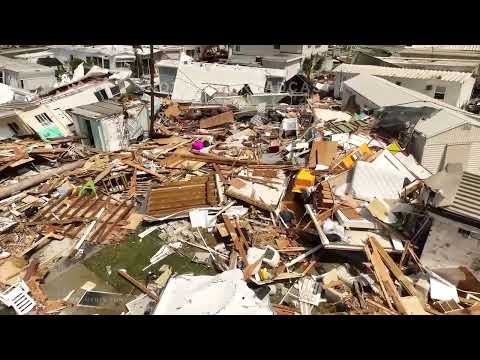 09-29-2022 San Carlos Island, FL - Major Destruction From Storm Surge Drone