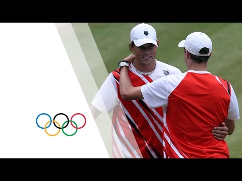 Mike &amp; Bob Bryan Win Tennis Doubles Gold V Tsonga &amp; Llodra - London 2012 Olympics