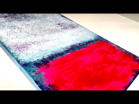 Abstract Painting on a Large Canvas. Easy Technique Textured with Aluminum Foul. 