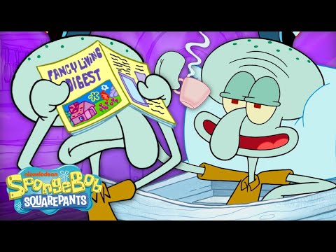 Squidward Doing Anything But His Actual Job at the Krusty Krab 😑 | SpongeBob