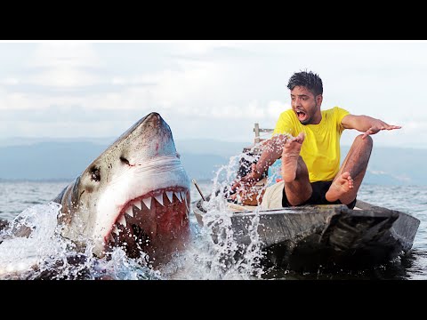 Shark Attack Man In Sea Fishing Boat | Fun Made Shark Movie By Wild Fighter Part 2