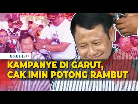 Begini Momen Cak Imin Potong Rambut di Tukang Cukur Jokowi dan SBY saat Kampanye di Garut