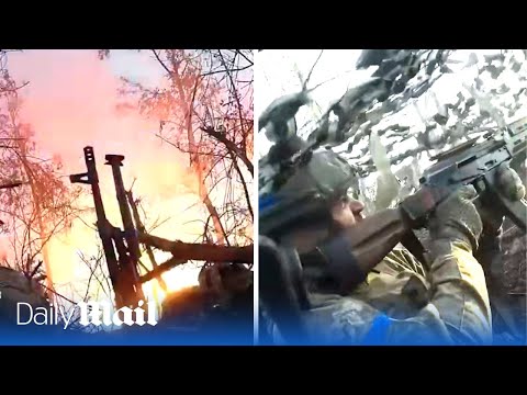 Ukrainian soldier nearly gets hit in the head by a Russian rocket in an attack near Luhansk