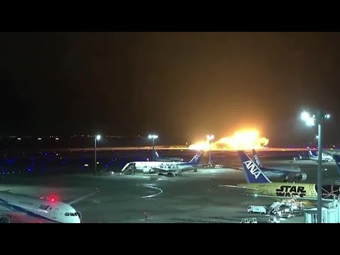 Deaths reported after plane crashes into another plane, catches fire on runway at Japanese airpor...