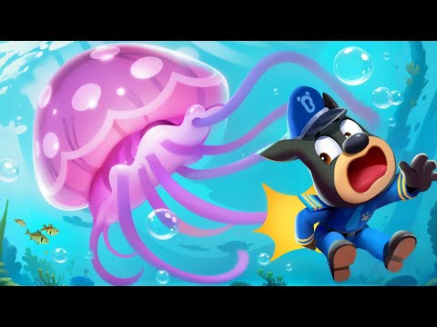 Underwater Monster | Be Careful of Jellyfish | Safety Tips | Kids Cartoons| Sheriff Labrador