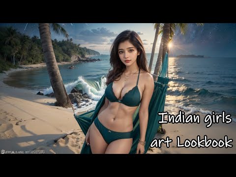 4K AI ART Lookbook indian Model AI Art Video-Beachfront/समुद्रतट