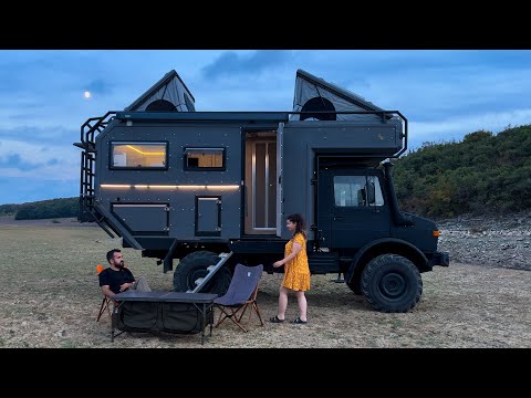 WE CAMPED IN AN OFF ROAD CARAVAN WITH CONVERTIBLE ROOF