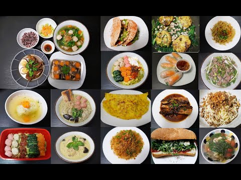 ASMR cooking 24 dishes I Relax &amp; sleep, NO TALKING, NO MUSIC, cooking sound compilation 2 - nho ed