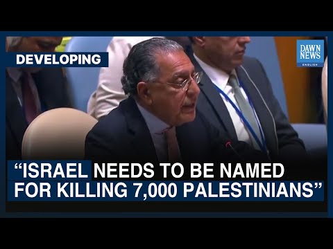 Israel Must Be Named For Killing 7,000 Palestinians: Pak Envoy Munir Akram At UN | Dawn News English