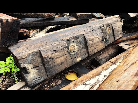 Building Difficult Rustic Gates From Re-using Old Wood // Woodworking Restore Railway Sleeper Wood