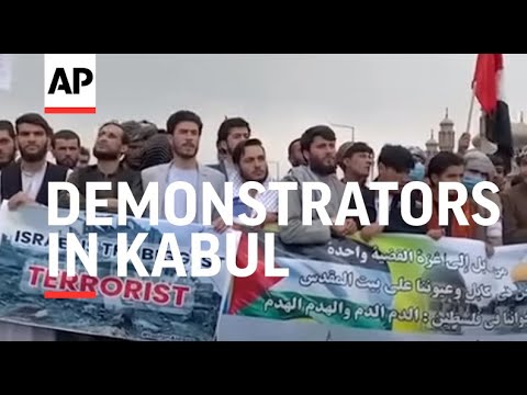 Demonstrators in Kabul in vocal show of support for Palestinians amid Israel-Hamas war