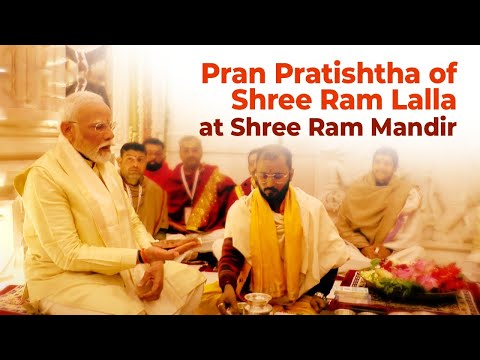 PM Narendra Modi at the Shree Ram Mandir for Pran Pratishtha of Shree Ram Lalla, Ayodhya ji