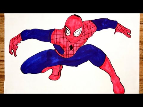 How to draw Spiderman Easily. Easy Spiderman drawing for kids and beginners.