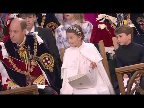 Princess Charlotte Watches King Charles Read Prayer at Coronation