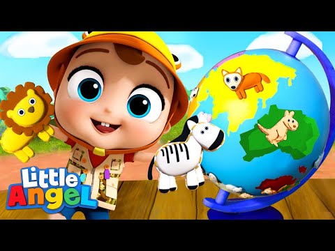 Animals Around the World | Little Angel Kids Songs &amp; Nursery Rhymes