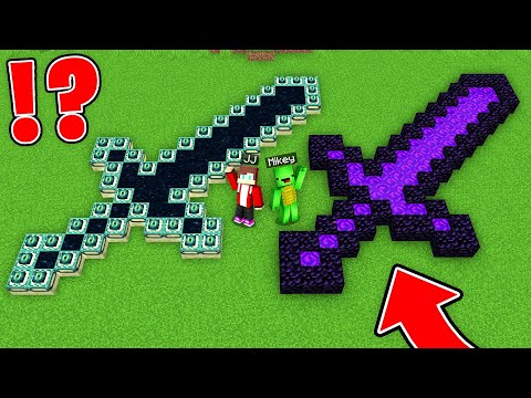 JJ and Mikey Found PORTALS inside GIANT SWORDS in Minecraft Maizen!