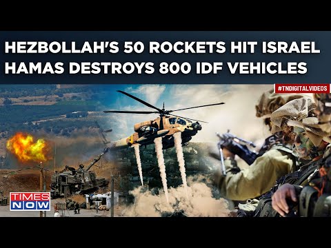 Hezbollah's 50 Rockets Attack Israel| Hamas Bombs 800 IDF Vehicles| Houthi Missile Shot In Red Sea