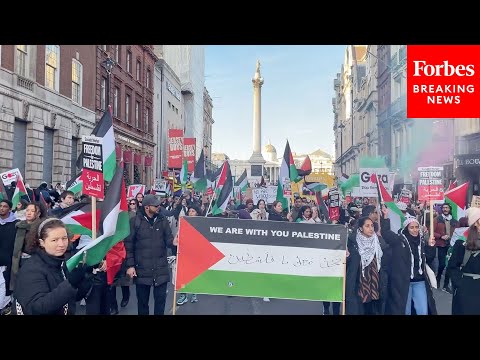 Tens Of Thousands Of Pro-Palestinian Protesters March Through London