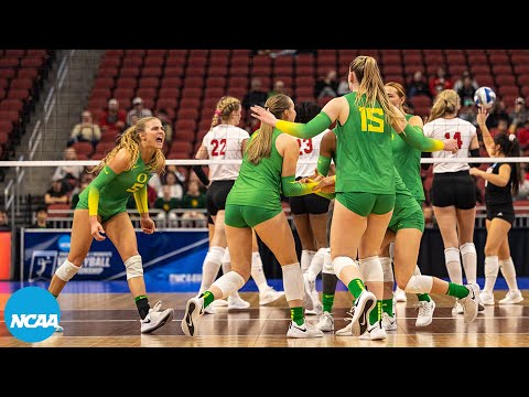 Fantastic 4th set finish, full 5th set from Oregon-Nebraska volleyball