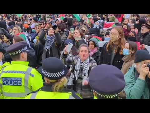 Protesters inside St James Park. London 