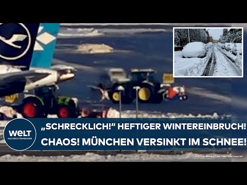 BAYERN: &quot;Schrecklich!&quot; Heftiger Wintereinbruch! Bahn-Drama! Schneechaos legt M&uuml;nchen weiter lahm!