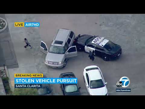 Wild, aggressive chase involving 3 reported grand theft auto suspects ends in Santa Clarita | ABC7