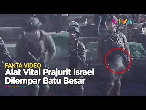 Tentara Israel Merintih Kesakitan Alat Vital Dilempar Batu, Cek Faktanya