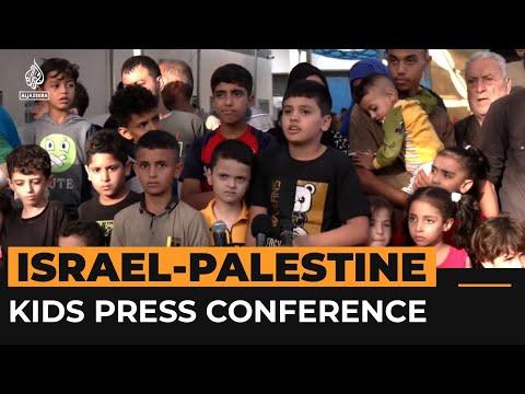 Palestinian children plead for protection in Gaza press conference | Al Jazeera Newsfeed