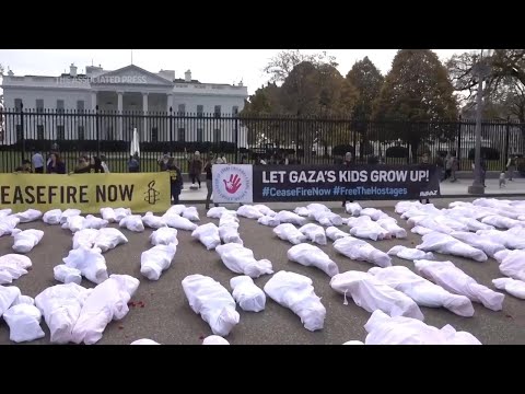 Ceasefire demonstration occurs outside White House