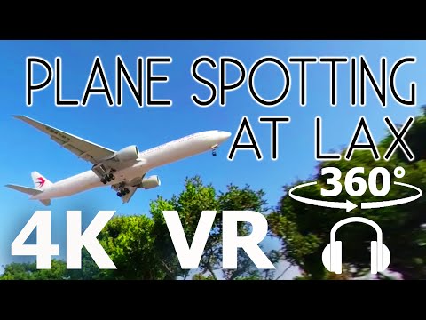 Plane Spotting At LAX - VR 360 - 4K Video - Soothing Surround Sound - ASMR CaliScapes