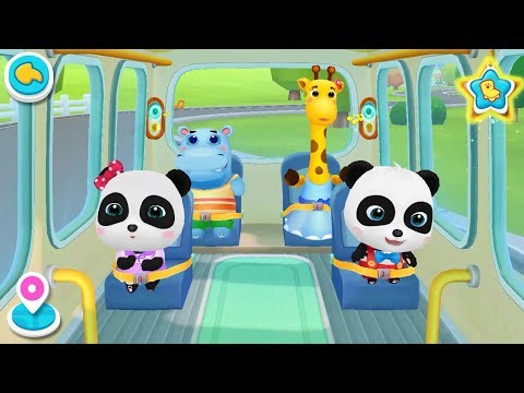 ❤ Little Panda School Bus | Go Shopping | Kids Cartoon | Kids Videos | BabyBus Game