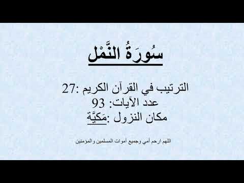 27 - سُورَةُ النَّمْل- تلاوة محمد صديق المنشاوي