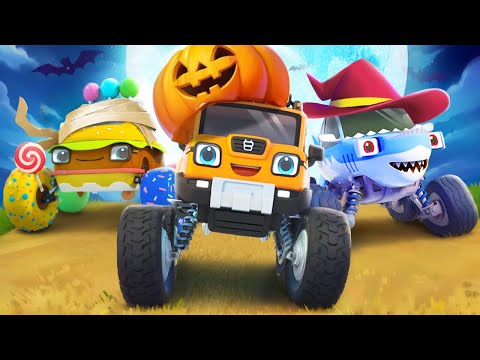 Shark Truck, Monster Truck, Ice Cream Truck | Halloween | Kids Cartoon | BabyBus - Cars World