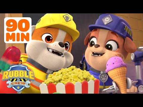 Rubble's Yummy Food Rescues In Builder Cove! w/ Mix | 90 Minute Compilation | Rubble &amp; Crew