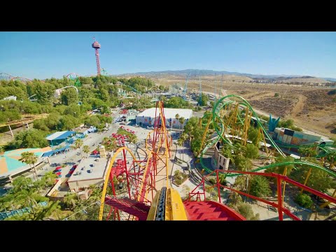 Wonder Woman: Flight Of Courage front seat on-ride POV Six Flags Magic Mountain