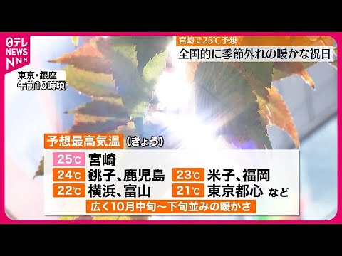 【暖かな祝日】全国的に季節外れの暖かさ  24日は寒く&amp;hellip;北日本では猛吹雪の恐れ