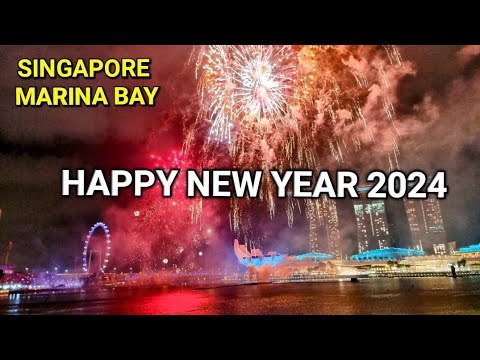 Happy New Year 2024 | Singapore Marina Bay |  Fireworks Singapore