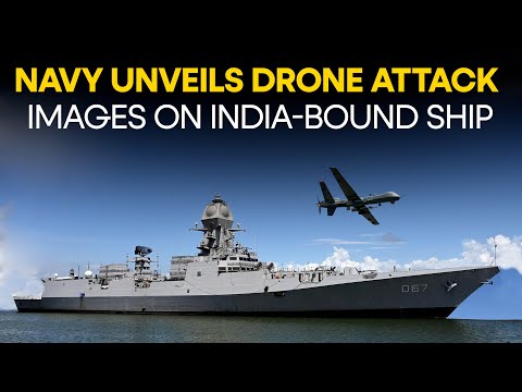 Watch: Indian Navy Releases Fresh Images Of Drone Attack In India Bound Ship