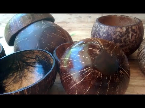 How to Make a Bowl from Coconut shell  using simple tools DIY