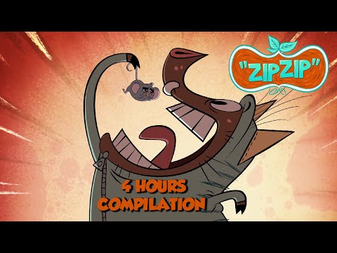 A cat &amp;amp; mouse story | Zip Zip | 4 hours COMPILATION - Season 2 | Cartoon for kids