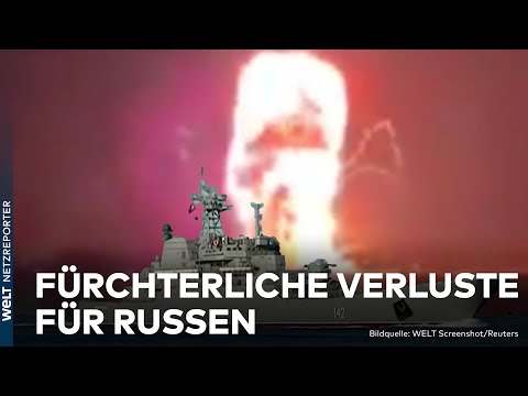 PUTINS KRIEG: Krim unter Beschuss - Russisches Kriegsschiff f&auml;ngt Volltreffer | WELT News