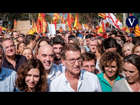 Alberto N&amp;uacute;&amp;ntilde;ez Feij&amp;oacute;o participa en la manifestaci&amp;oacute;n contra la ley de amnist&amp;iacute;a